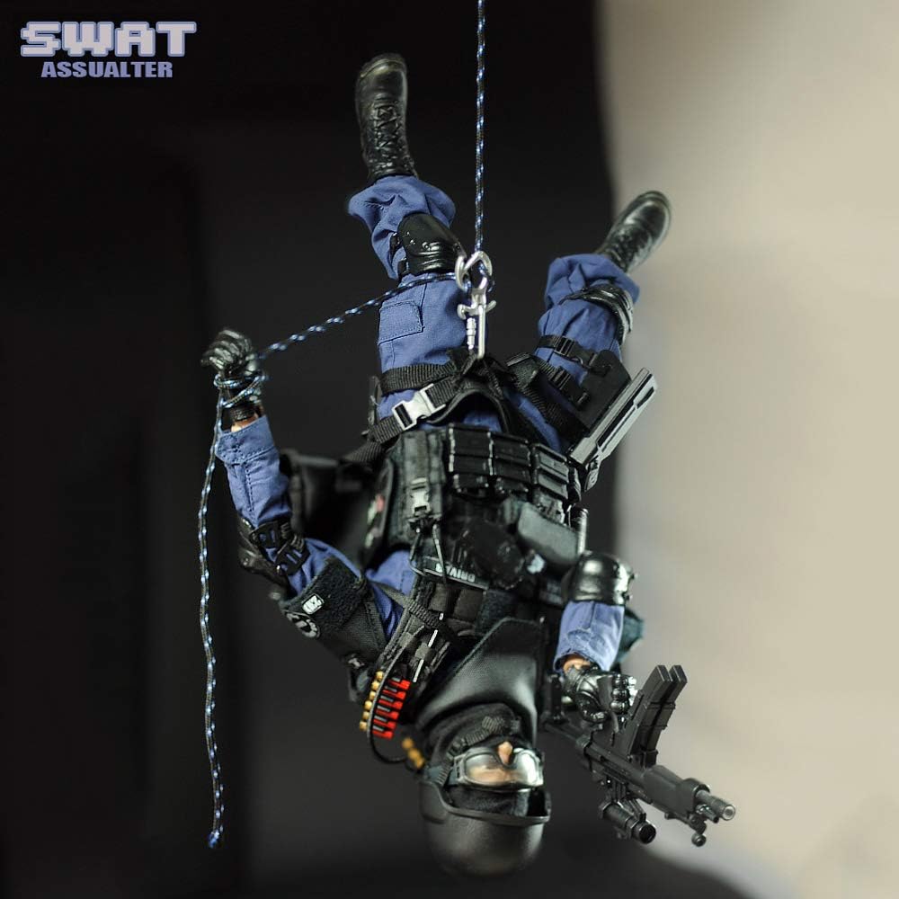 highly detail special forces 12inch action figure swat, side view