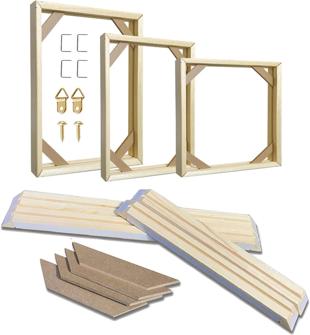 DIY Solid Wood Canvas Frame Kit with Stretch Bar - Customized Wooden Art Frames for Paintings - Easy-to-Build Canvas Stretching System - Wall Art & Oil Painting Accessories (12" x 24")