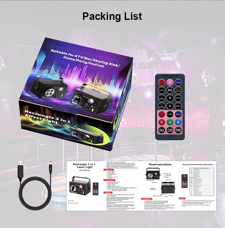 Party Lights DJ Disco Ball Stage Strobe LED Projector