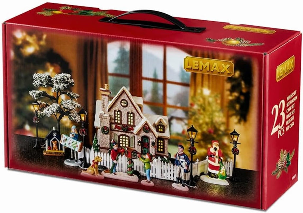 lemax white christmas set, house set, #56671 shown in use