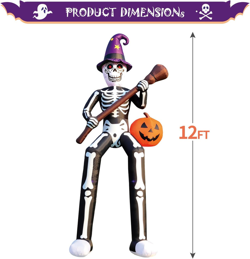 domkom 12 ft halloween inflatables outdoor decorations, giant shown in use