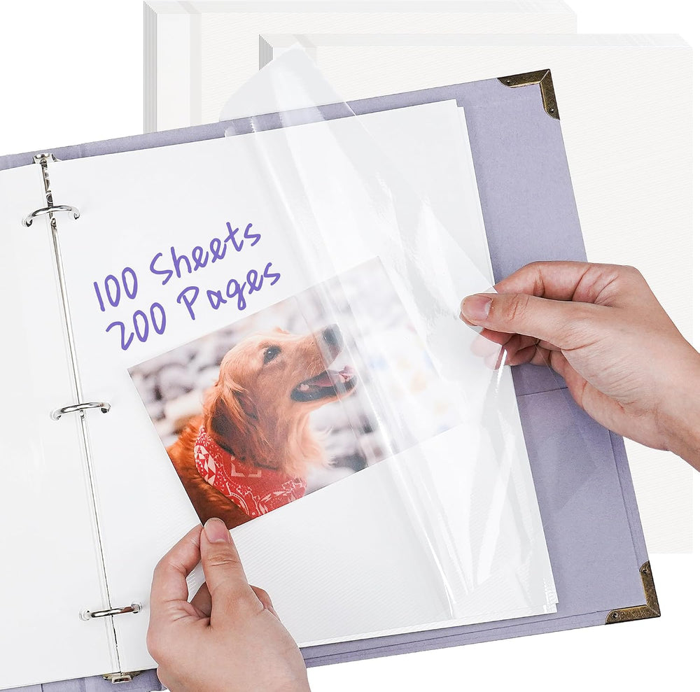 9x11 Self-Adhesive Photo Album Refill Pages, 3-Ring, 200 Pages