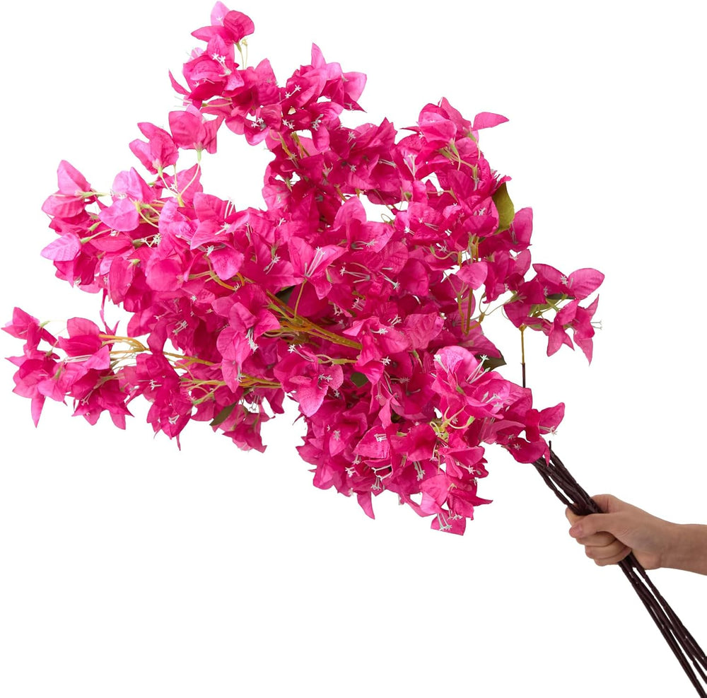 6PCS Silk Bougainvillea Artificial Flowers, UV Resistant, 36 Branches, Long S...