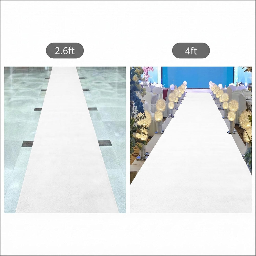 4ftx15ft White Carpet Runner for Wedding,350GSM Thickening Felt
