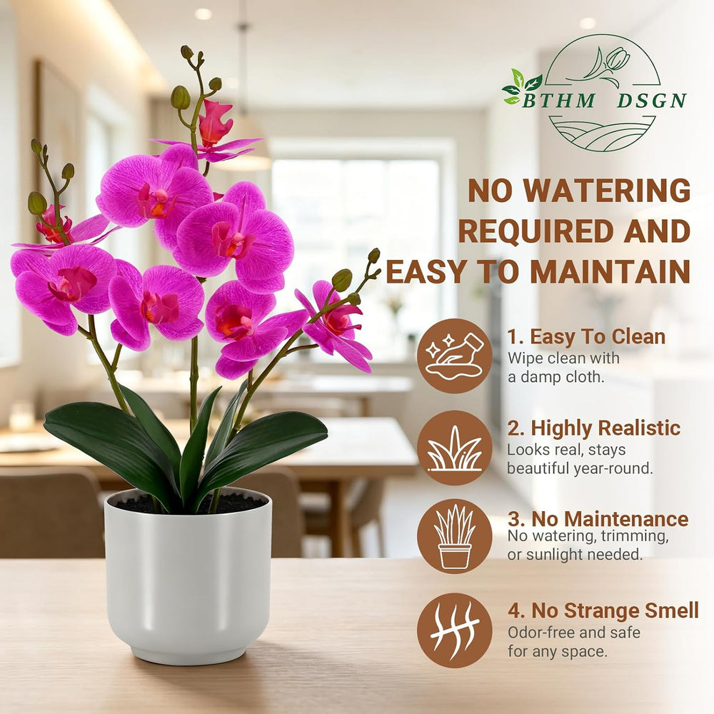Faux Orchid 17.5” Tall Artificial Flower Indoor for Home Decor
