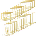 Hoteam 24 Pack 5 x 7/7 x 5 Clear Acrylic Sign Holder with Gold Border, Gold Picture Frame, Double Sided Wedding Table Number, Acrylic Menu Stands for Wedding Table, Restaurant Sign, Photos Display