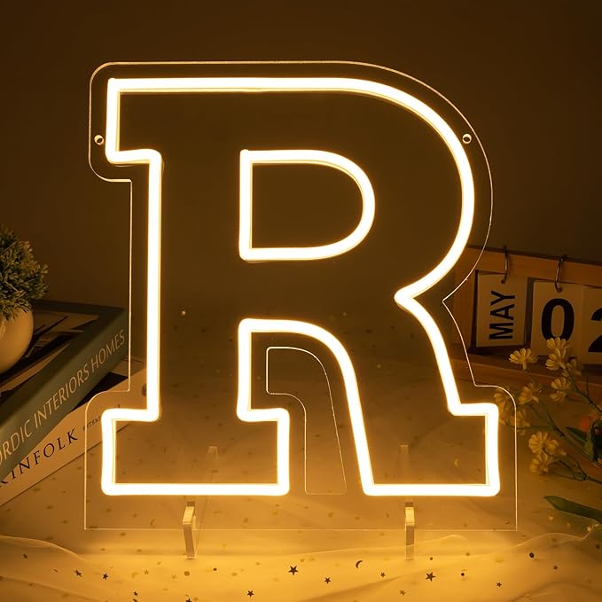 Light Up Letters R, Led Marquee Letter Lights Neon Sign, 13.9" Height Decorative Lighted Alphabet Number, Battery/USB Powered Led Letters Lights for Wedding, Birthday, Party, Christmas or Home Decor