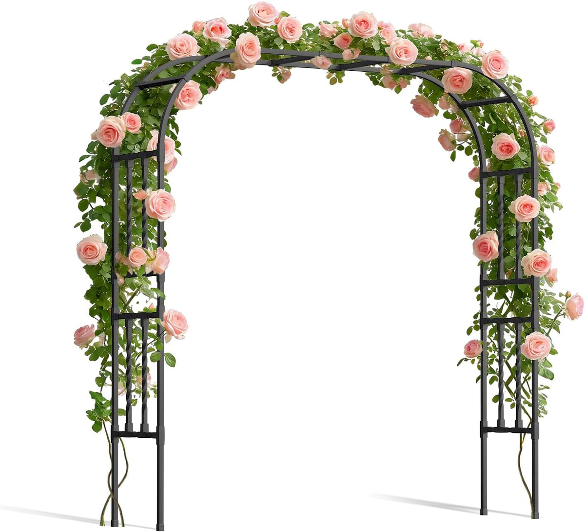 Square Tube Metal Garden Arbor Trellis, 6.9x7.9FT