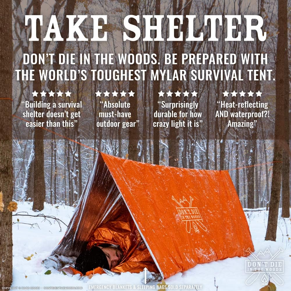 Emergency Tent with Paracord – Ultralight Thermal Mylar Survival Shelter