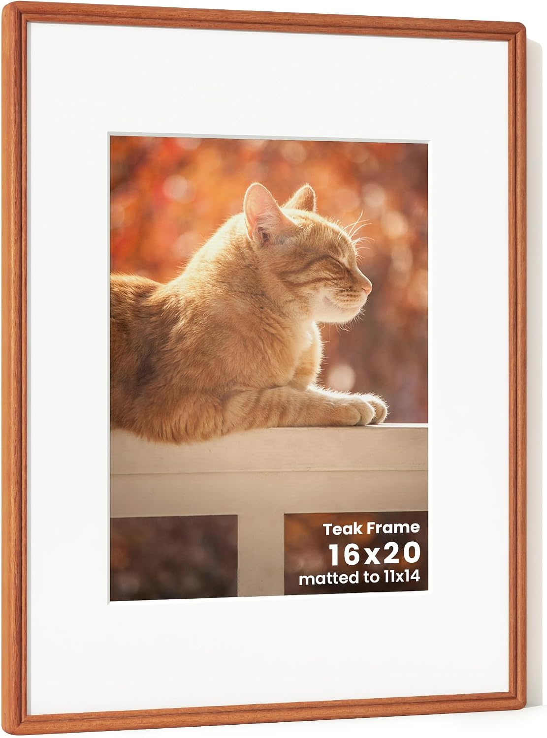 16x20 Picture Frame,Natural Solid Teak Wood Photo Frame|High Tempered Glass