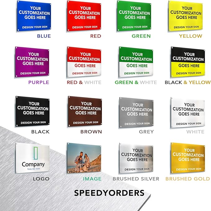 SPEEDYOOKS Custom Outdoor Metal Sign, Personalized Aluminum, Customized Safety, Business, Waterproof - White Aluminum (Black & Yellow, 20x20 In)