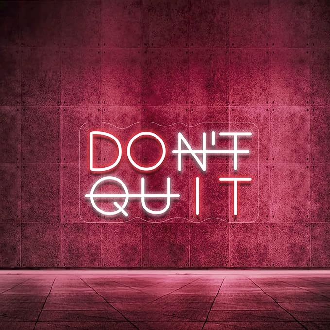 Don't Quit Neon Sign for Wall Decor, DO IT Neon Lights Party Decorations, USB Powered Switch LED Neon Lights Adjustable for Office, Gym, Man Cave, Gamer Room Decor