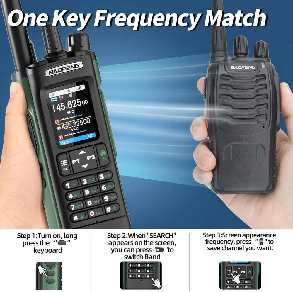BAOFENG UV-32 Radio Ham Radio Handheld 10W Long Range Rechargeable NOAA Weath...