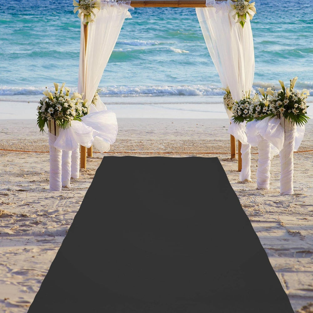 Boao 10 X 2.3 Ft Neoprene Carpet Runner Black, Non Slip Rubber Backed