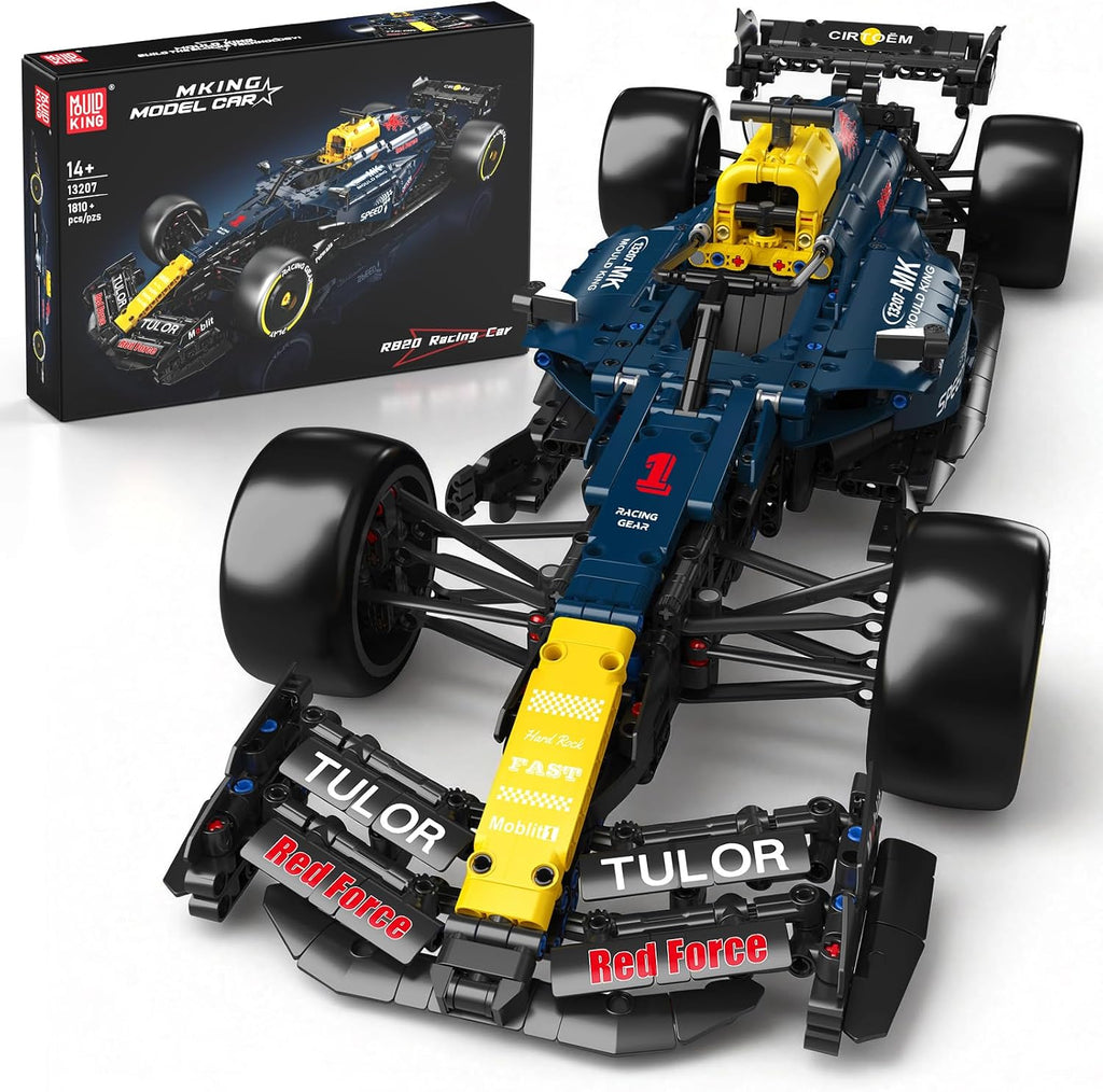 Mould King Racing Car Building Sets, MOC 1:8 Collectible Set for Adults, Race Car with Realistic Details & Display Model for Home or Office Décor (1401+PCS, 13207)