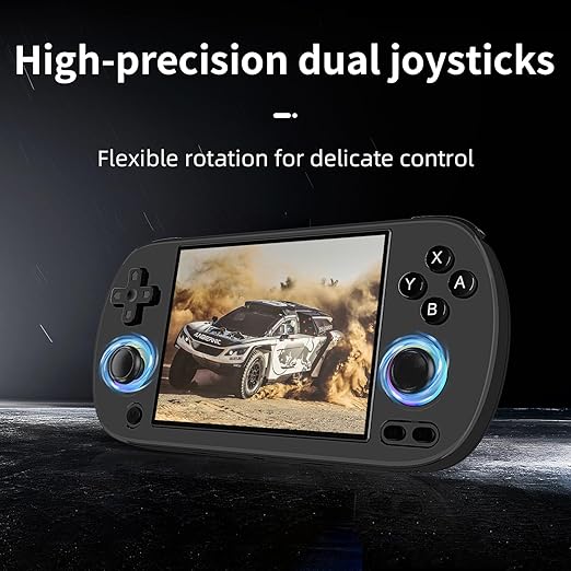 RG40XX H Handheld Game Console RG40XXH Retro Gaming Console 4.0'' IPS Screen with 64G TF Card Pre-Installed Games Linux System Supports 5G WiFi Bluetooth HDMI and TV Output New Emulator RG40XX Black