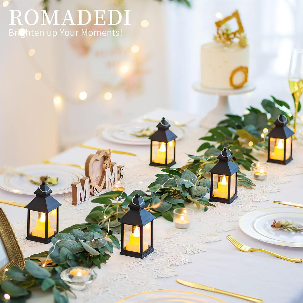 Romadedi Mini Lanterns Decorative, Black, Pack of 10