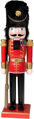 Clever Creations Red Coat 14 Inch Traditional Wooden Nutcracker, Festive Christmas Décor for Shelves and Tables