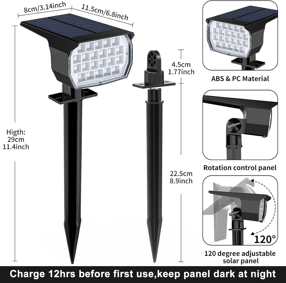 WENATY Solar Spot Lights Outdoor Spotlight Christmas 12 Pack Color Changing