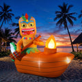 Lewondr 5FT Inflatable Tiki Luau Decor, Boat Luau Party Decorations