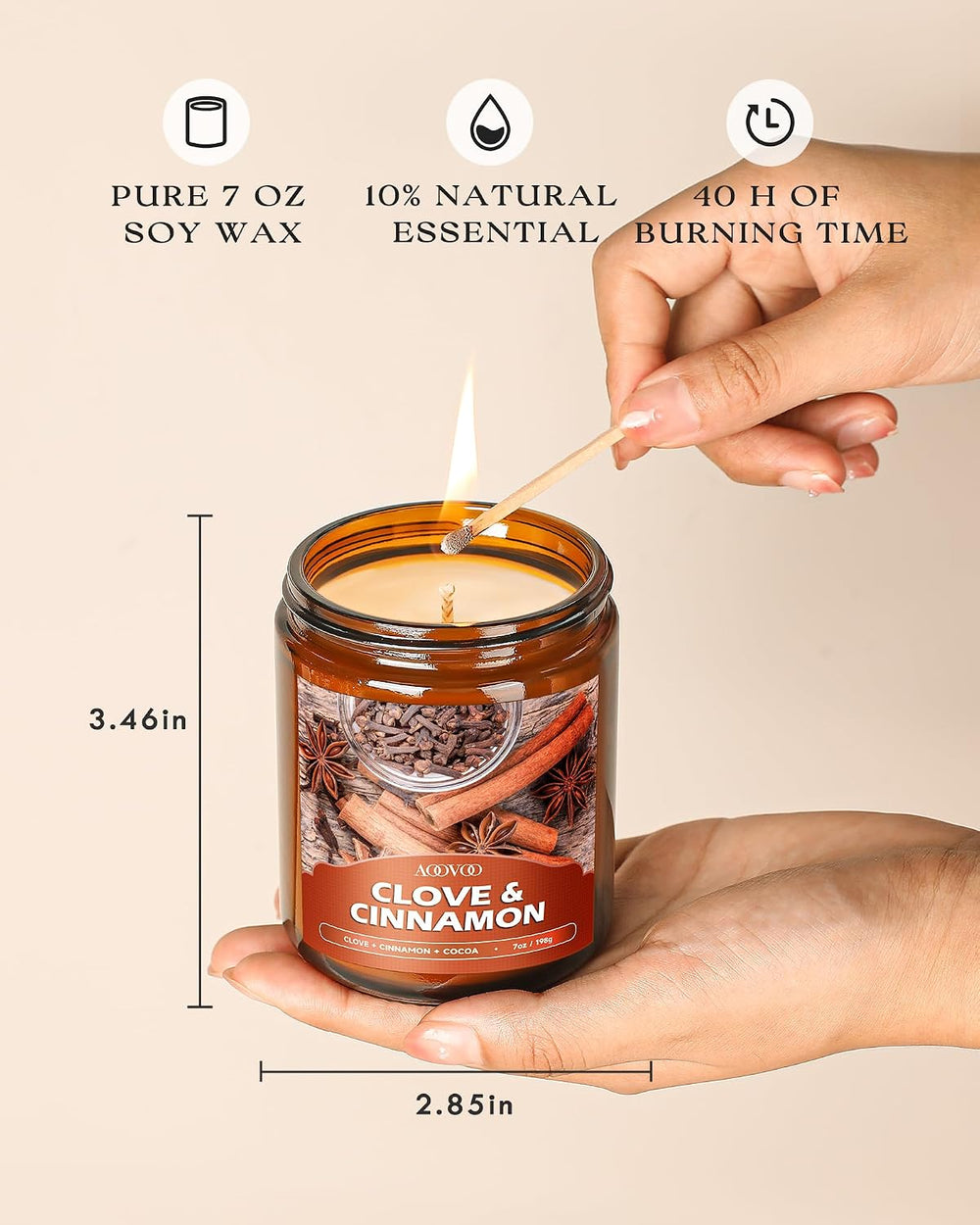 AOOVOO Fall Candles Set - 4 Pack Candles for Home Scented, 28 oz Natural Soy ...