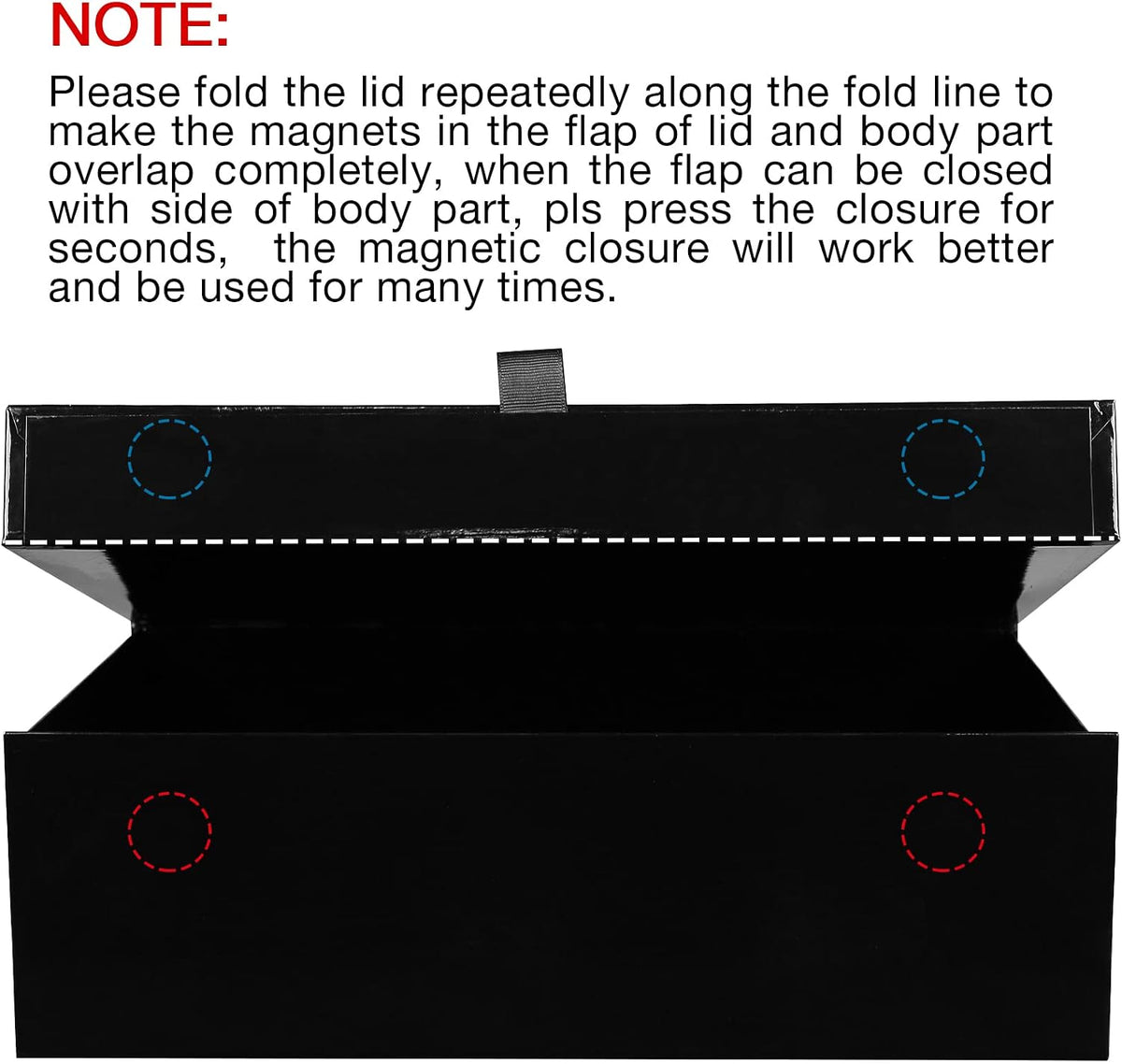 aimyoo 5 pack black collapsible gift box with, close-up detail