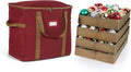 Covermates Adjustable Ornament Storage Bag, 19.25" W x 13" D x 18.5" H, Red