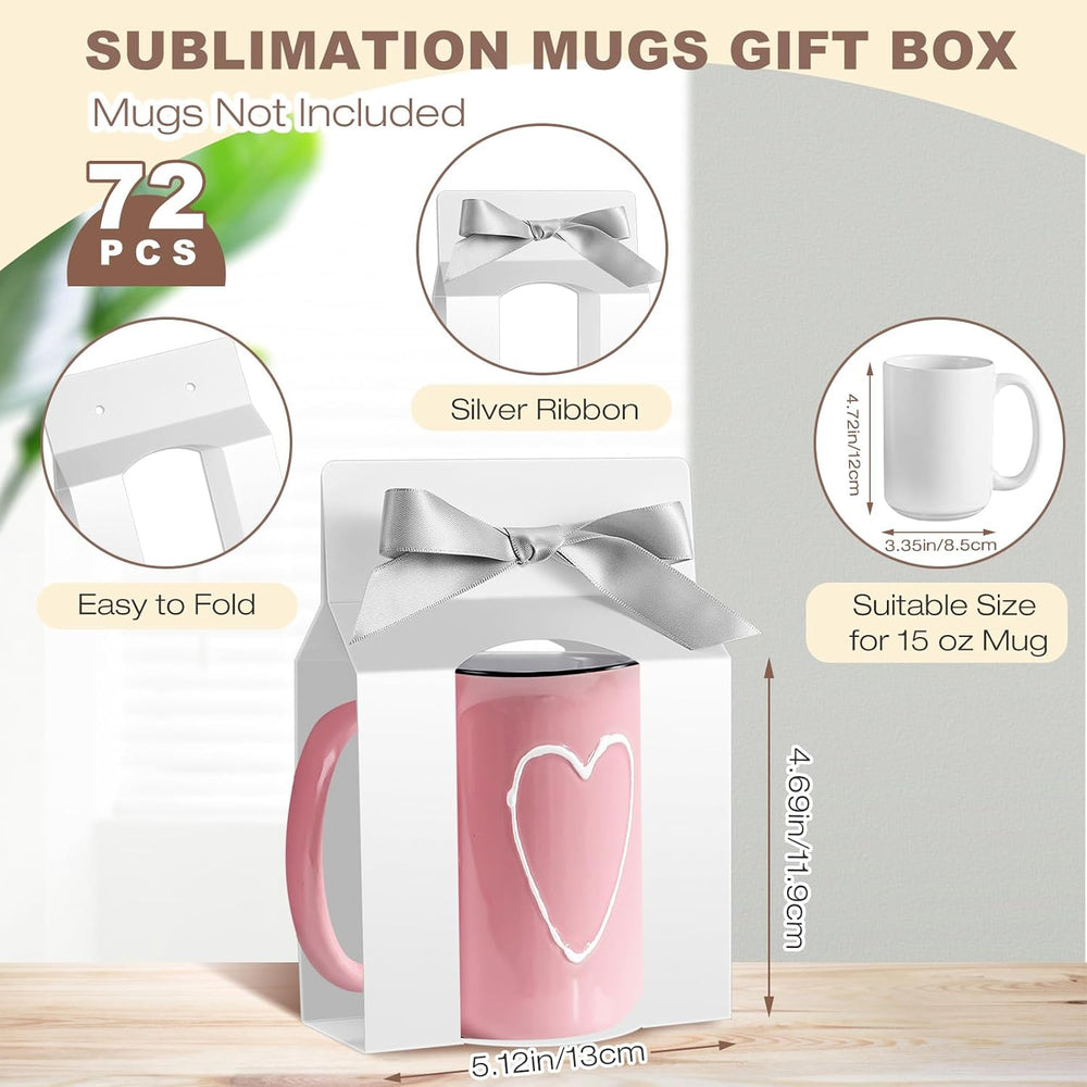 Kosiz 72 Pcs Sublimation Coffee Mugs Gift Bags with Window
