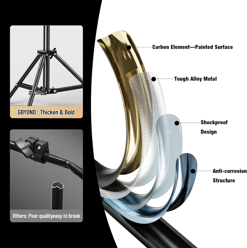 BEIYANG 10x10FT Backdrop Stand, Background Support Kit for Photography, 2 Adj...