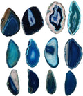 mookaitedecor 12 Pcs Drilled Agate Slices Geode Pendant for Jewelry Making