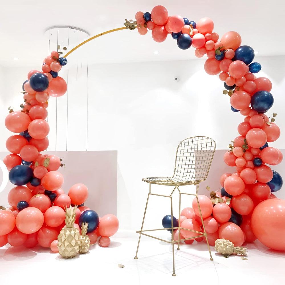 9.2 FT Large Circle Balloon Arch Stand Gold Metal Round Arch Backdrop Stand f...
