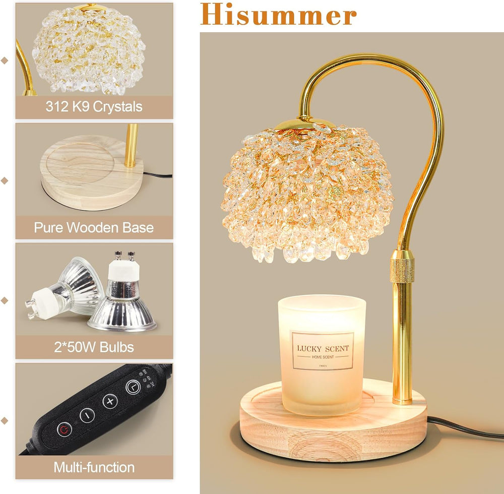 Hisummer Candle Warmer Lamp with Timer, Dimmable Candle Lamp Warmer with 312 ...