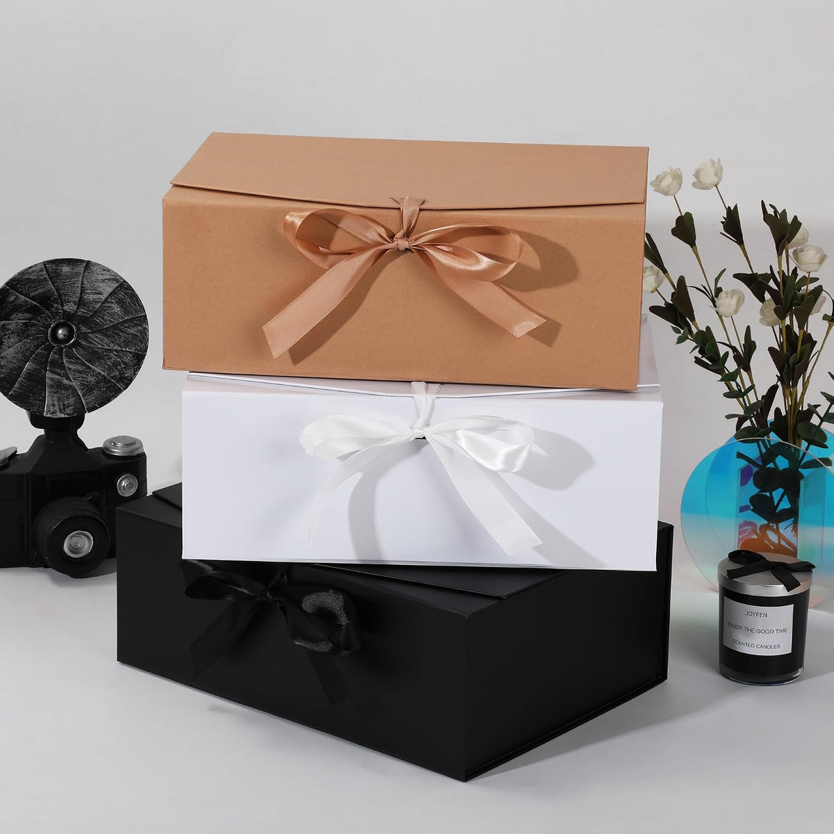 stobocter gift box,18x15x6 gift boxes with lids for on a desk or shelf