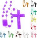 RosaryMart Catholic Rosary Beads for Prayer – Violet Plastic Rosary Necklace with Crucifix, Durable Nylon Cord, Made in Italy, Devotional Prayer Beads for Women and Men – Pack of 100
