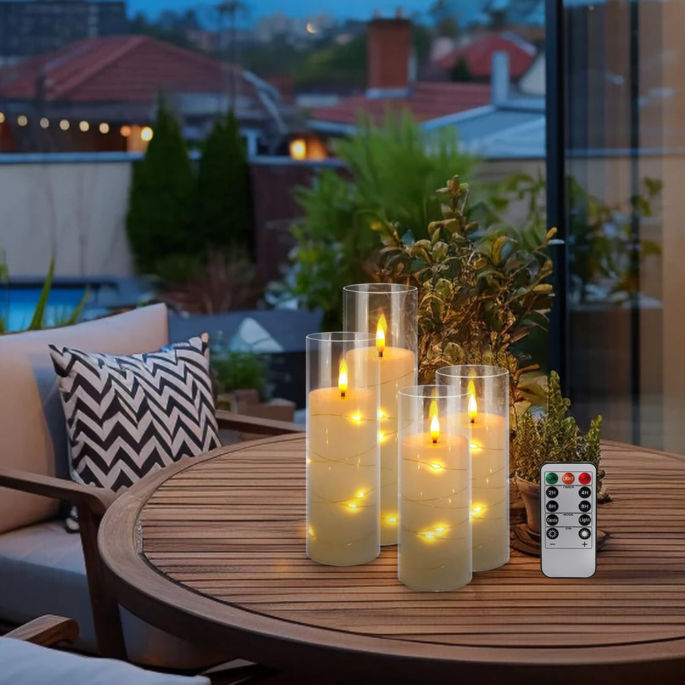 YOROXRG Flickering Flameless Candles Battery Operated with Remote,Led Pillar ...