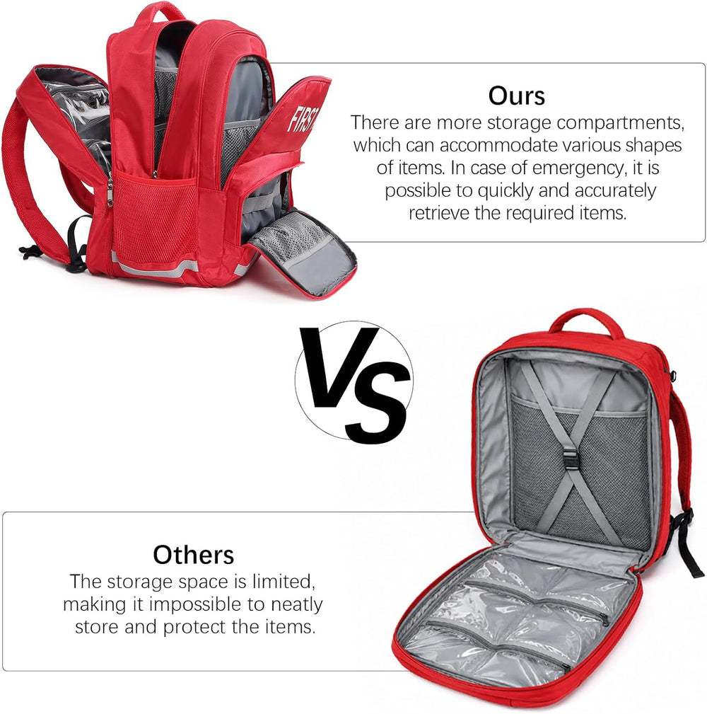 50L Large First Aid Bag Empty Medical Trauma Backpack 48 Units Waterproof EMT...