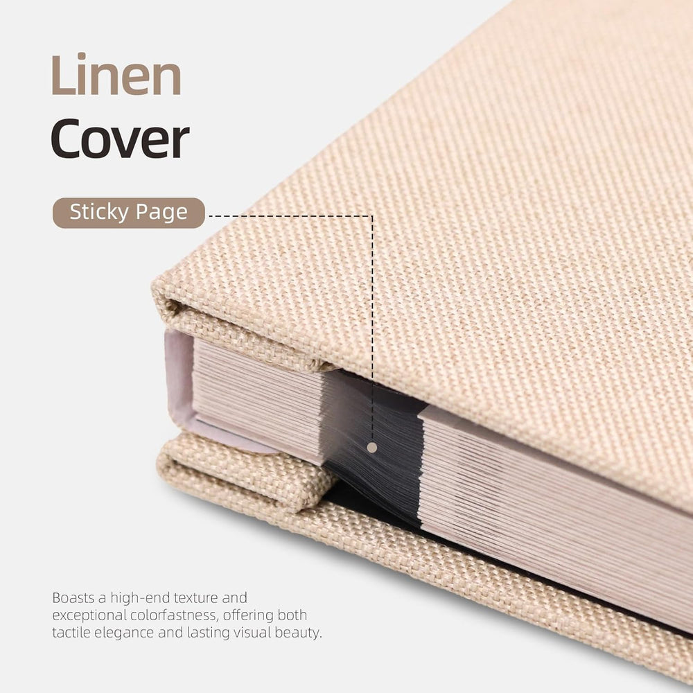 Vienrose Self Adhesive Photo Album, 60 Pages, 11 x 10.6 in, Beige