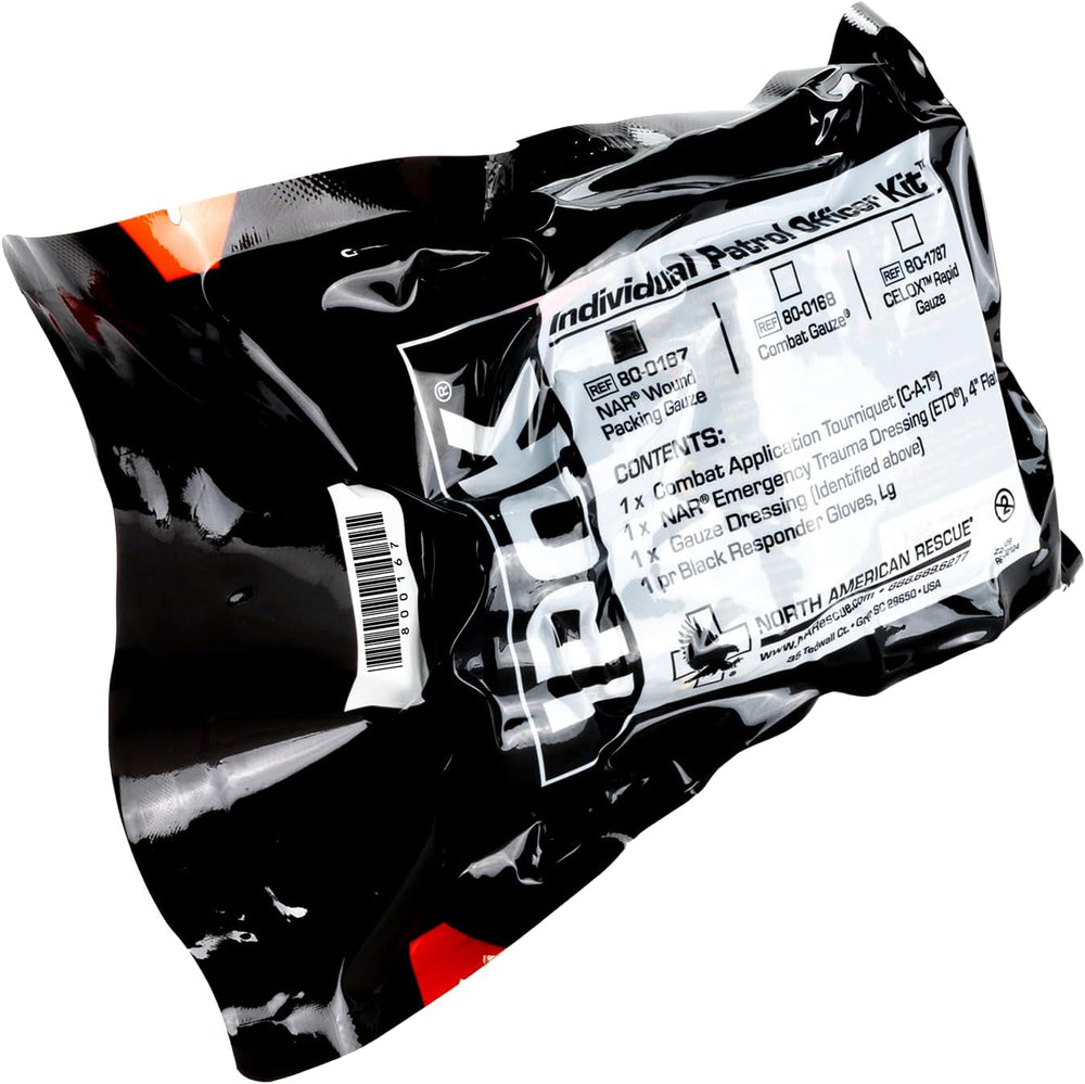 North American Rescue Individual Patrol Officer Kit IPOK (Gauze) NAR Compact ...