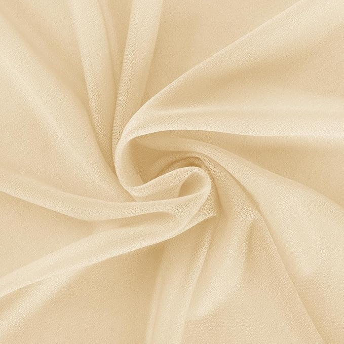 Champagne 2 Panels Wedding Arch Draping Fabric 29" x 20Ft Sheer Drapes Outdoor Curtain for Wedding Party Baby Bridal Shower Arch Ceiling Backdrop Decor
