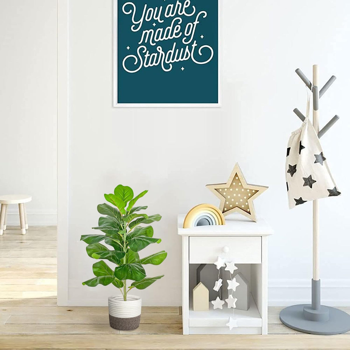 artificial fiddle leaf fig tree/faux ficus lyrata for, close-up detail