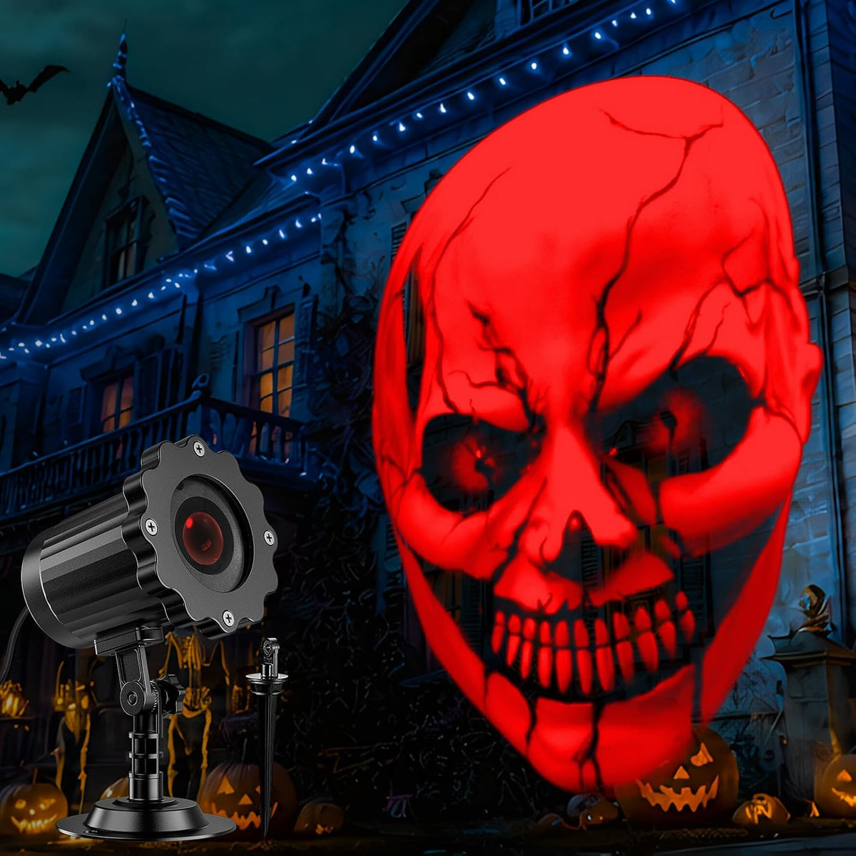 Halloween Projector Lights Outdoor,Skull Halloween Projector for Yard