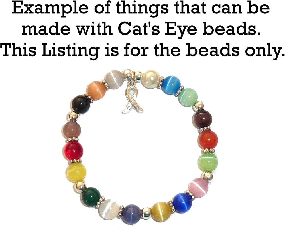 10 Strands of 8mm Round Beads, Fiber Optic Cats Eye Beads, 500 Beads, The Eye...