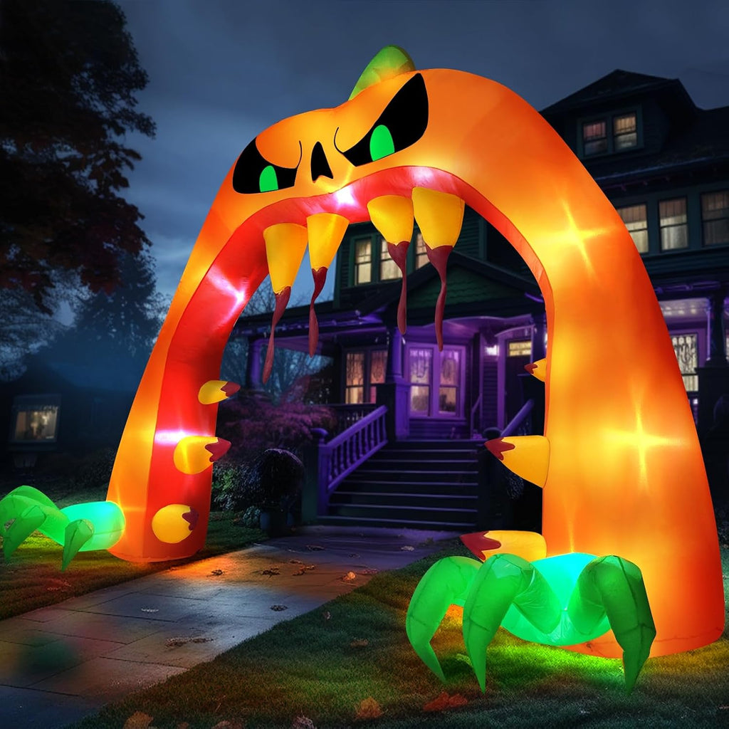giant halloween inflatables pumpkin archway halloween decorations outdoor showing dimensions