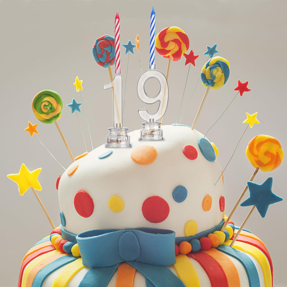 Boao 50 Pcs Birthday Number Candle Set LED Birthday Number Candles