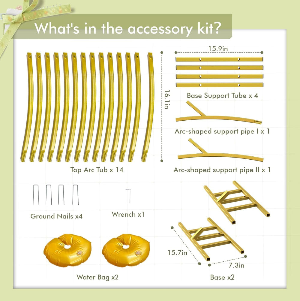 EMART Round Backdrop Stand 8FT Gold Balloon Arch Stand Metal Circle Arch