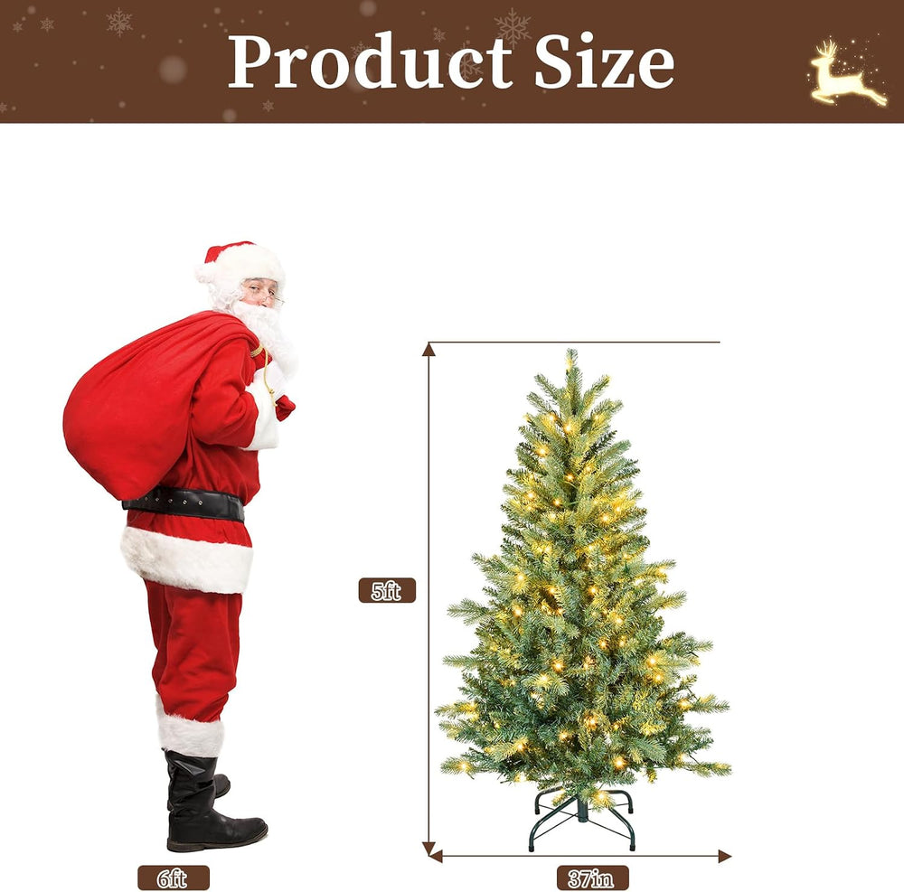 5 ft Prelit Artificial Blue Spruce Christmas Tree with 250 Light