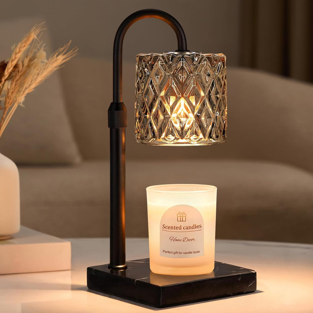 Black Marble Candle Warmer Lamp with Timer,Wax Melt Warmer Kitchen Decor