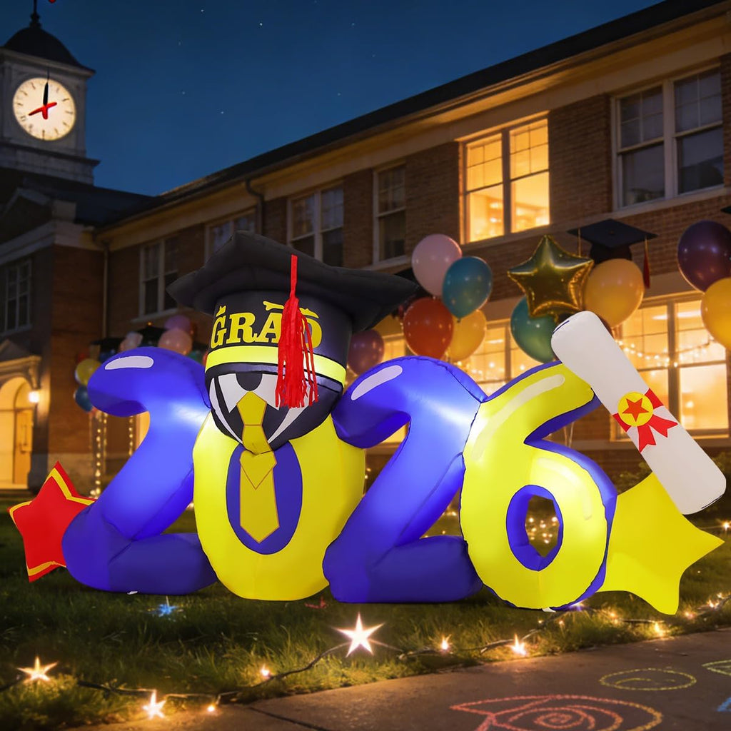 goosh 8 ft long 2026 inflatables graduation decorations shown in use
