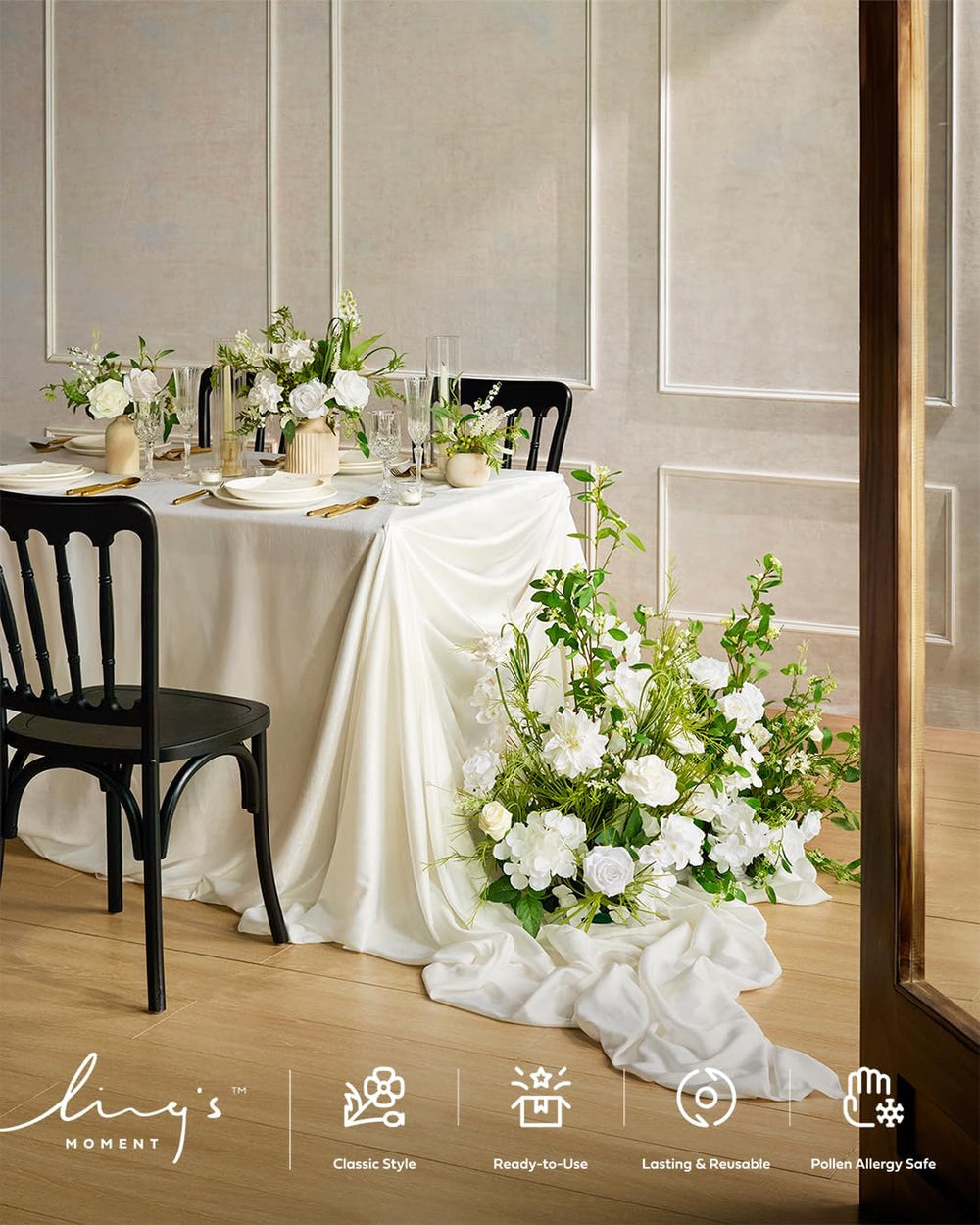 Ling's moment Large Free-Standing Flowers, Wedding Arch, 36", 2pcs, ...