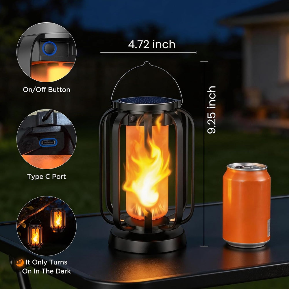 Gen2 Solar Lanterns Outdoor Lights with Ultra-Real Flame